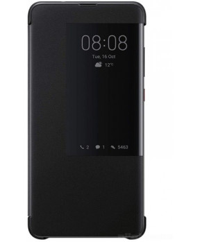 Huawei original preklopna torbica Smart View za Huawei Mate 20 črn z okenčkom