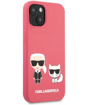 Originalen KARL LAGERFELD ovitek iPhone 13 mini - Full Bodies - pink silikonska zaščita- KLHCP13SSSKCP
