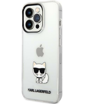 Originalen KARL LAGERFELD ovitek iPhone 14 Pro Max  - Choupette Logo - prozoren ovitek - KLHCP14XCTTR 