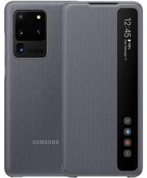 SAMSUNG original torbica Clear View EF-ZG988CJE za SAMSUNG Galaxy S20 Ultra G988 - siva