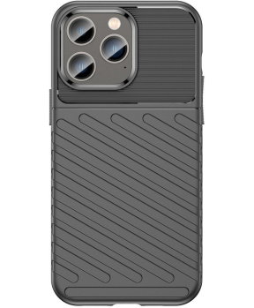 Silikonski ovitek Thunder Armor za iPhone 15 Pro - črn